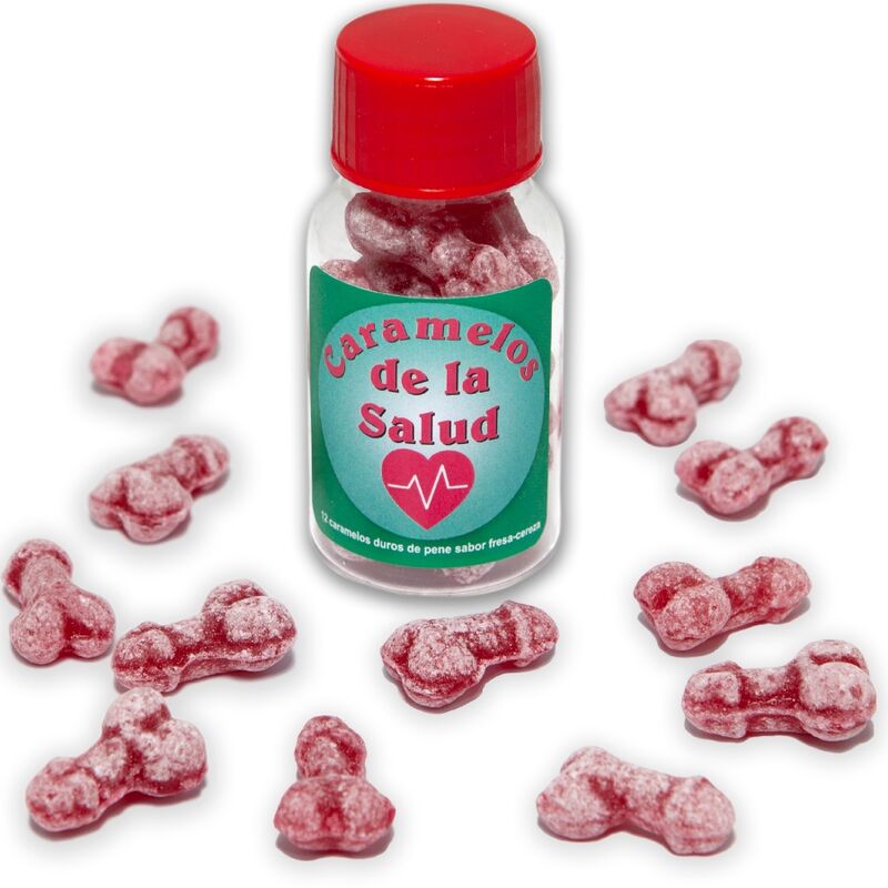 DIABLO PICANTE - 12 SUNDHEDSSLIK PENISFORM JORDBÆR/KIRSEBÆR