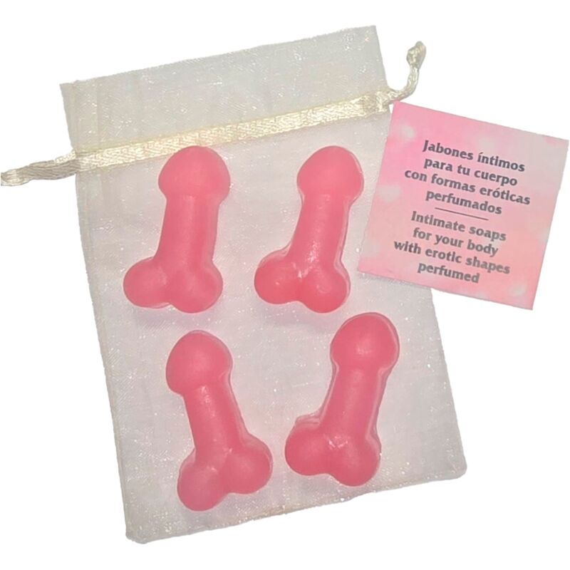 DIABLO PICANTE - 4 PENISFORMEDE PARFUMEREDE MINI SÆBER PINK