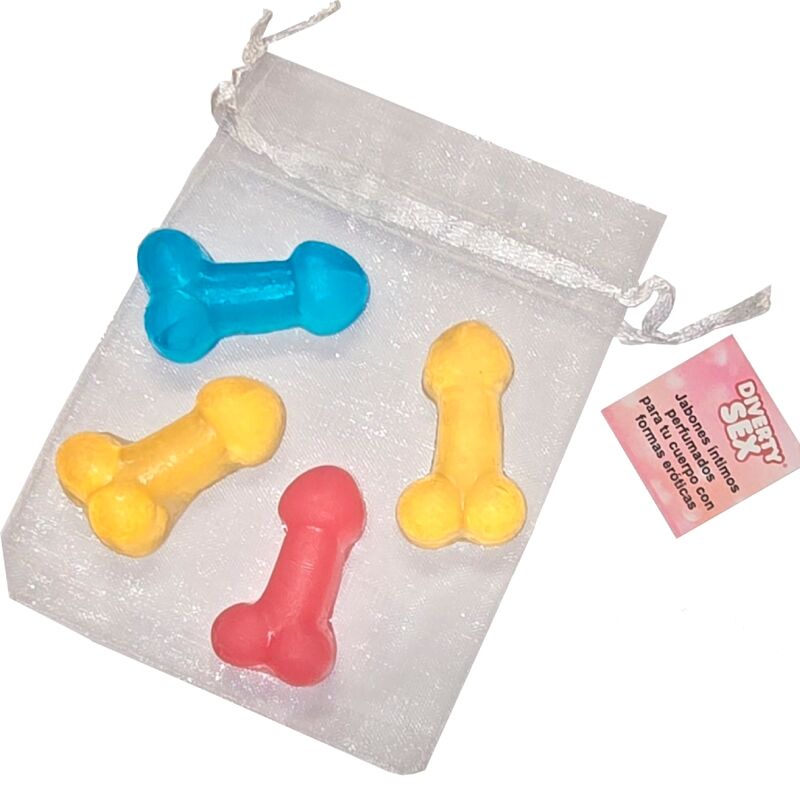 DIABLO PICANTE - 4 MINI DUFTENDE SÆBER I FORM AF EN PENIS