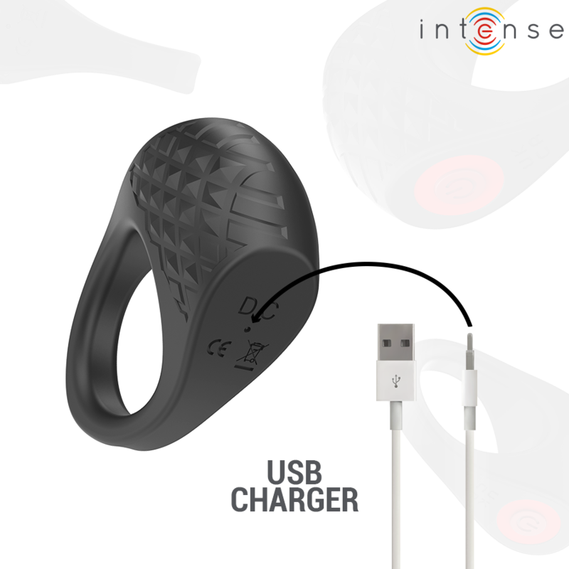 INTENSE - CLOVER VIBRATOR PENIS RING 10 VIBRATIONER SORT