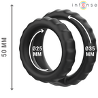 INTENSE - DEWEY DOBBELT SILIKONE PENIS RING SORT MODEL 2
