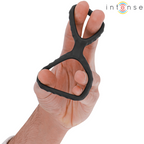 INTENSE - DEWEY DOBBELT SILIKONE PENIS RING SORT MODEL 2