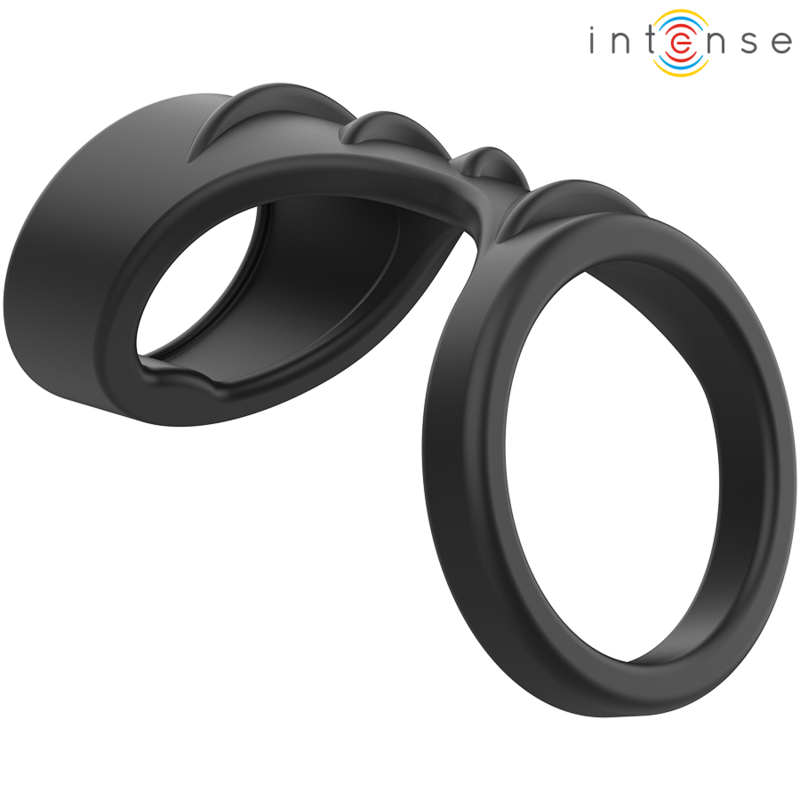 INTENSE - THEO DOBBELT SILIKONE PENIS RING SORT MODEL 3