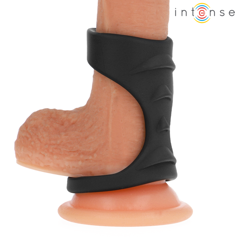 INTENSE - THEO DOBBELT SILIKONE PENIS RING SORT MODEL 3