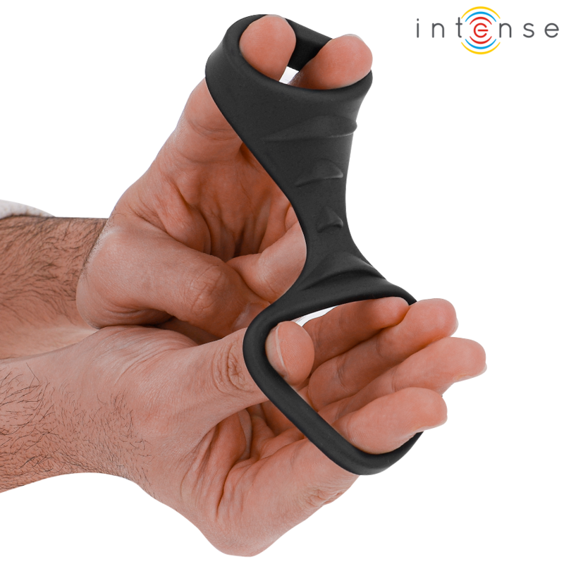 INTENSE - THEO DOBBELT SILIKONE PENIS RING SORT MODEL 3