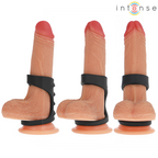 INTENSE - THEO DOBBELT SILIKONE PENIS RING SORT MODEL 3
