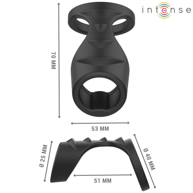 INTENSE - THEO DOBBELT SILIKONE PENIS RING SORT MODEL 3