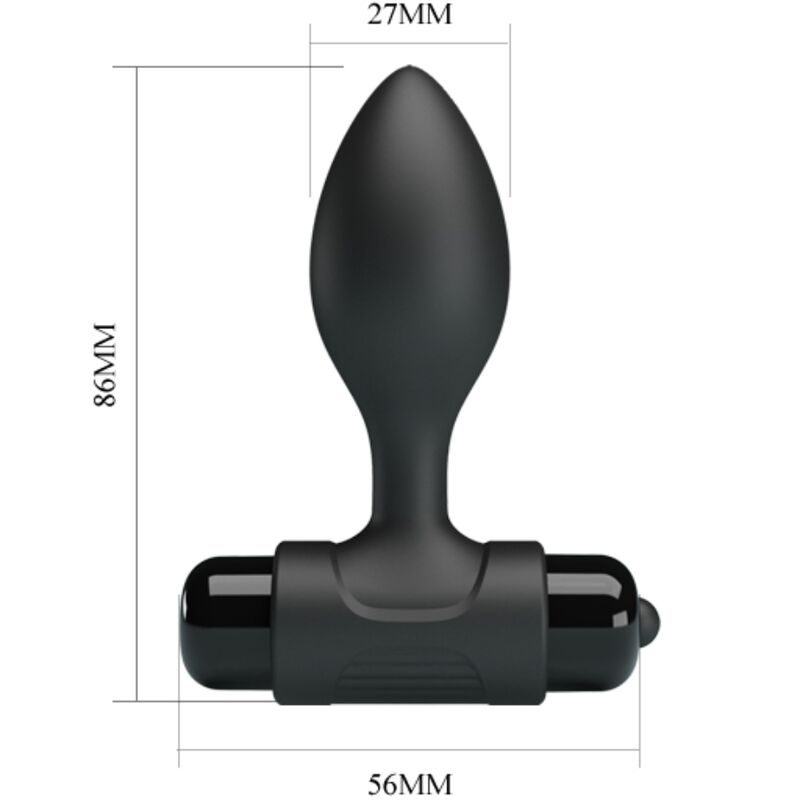PRETTY LOVE - VIBRA BUTT 10 VIBRATIONER ANALPLUG SORT