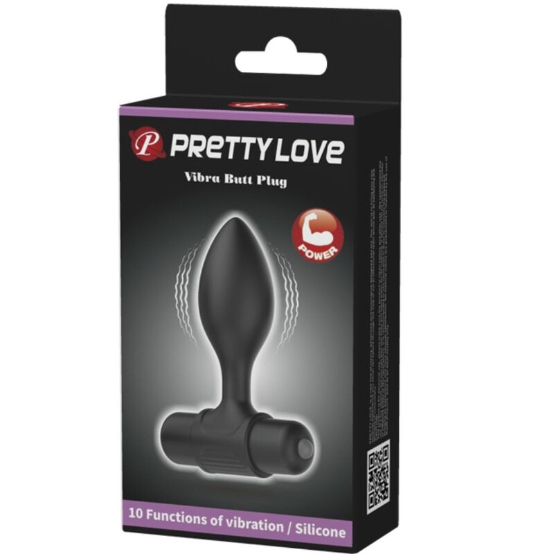 PRETTY LOVE - VIBRA BUTT 10 VIBRATIONER ANALPLUG SORT