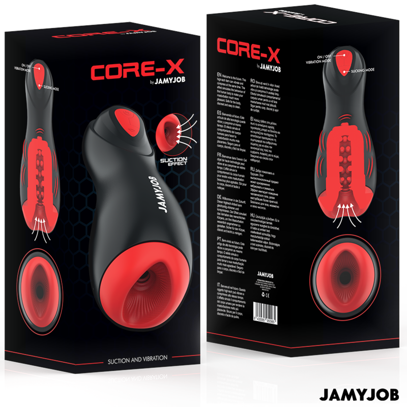 JAMYJOB - CORE-X AUTOMATISK MASTURBATOR 5 SUGE- OG VIBRATIONSINDSTILLINGER