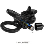 PRETTY LOVE - PASSIONATE RING DOBBELT VIBRERENDE RING + KLITORISSTIMULATOR SORT