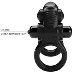 PRETTY LOVE - PASSIONATE RING DOBBELT VIBRERENDE RING + KLITORISSTIMULATOR SORT