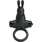 PRETTY LOVE - VIBRERINGSRING + KANINKLITORISSTIMULATOR 10 VIBRATIONER SORT
