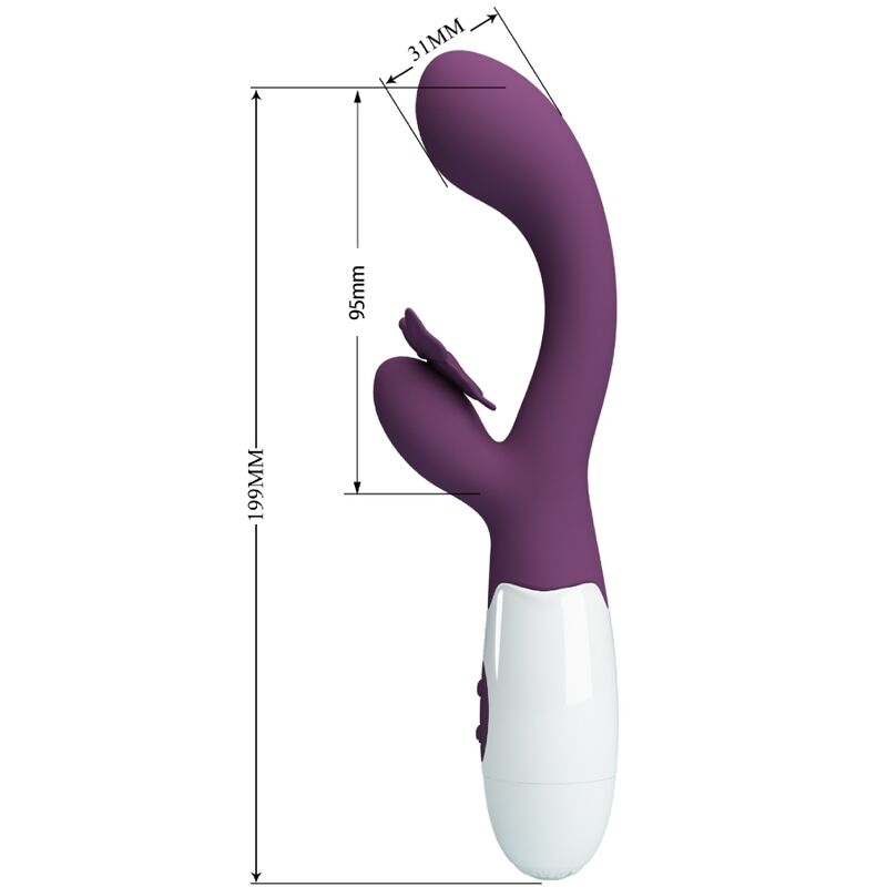 PRETTY LOVE - BUTTERFLY KISS KANINVIBRATOR & G-PUNKT STIMULATOR LILLA