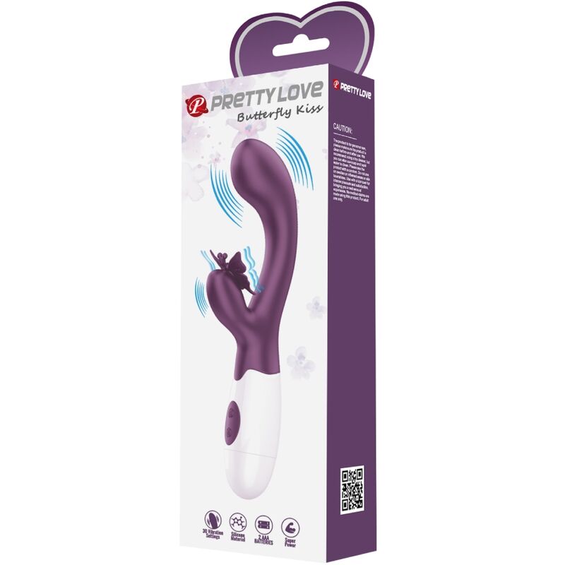 PRETTY LOVE - BUTTERFLY KISS KANINVIBRATOR & G-PUNKT STIMULATOR LILLA