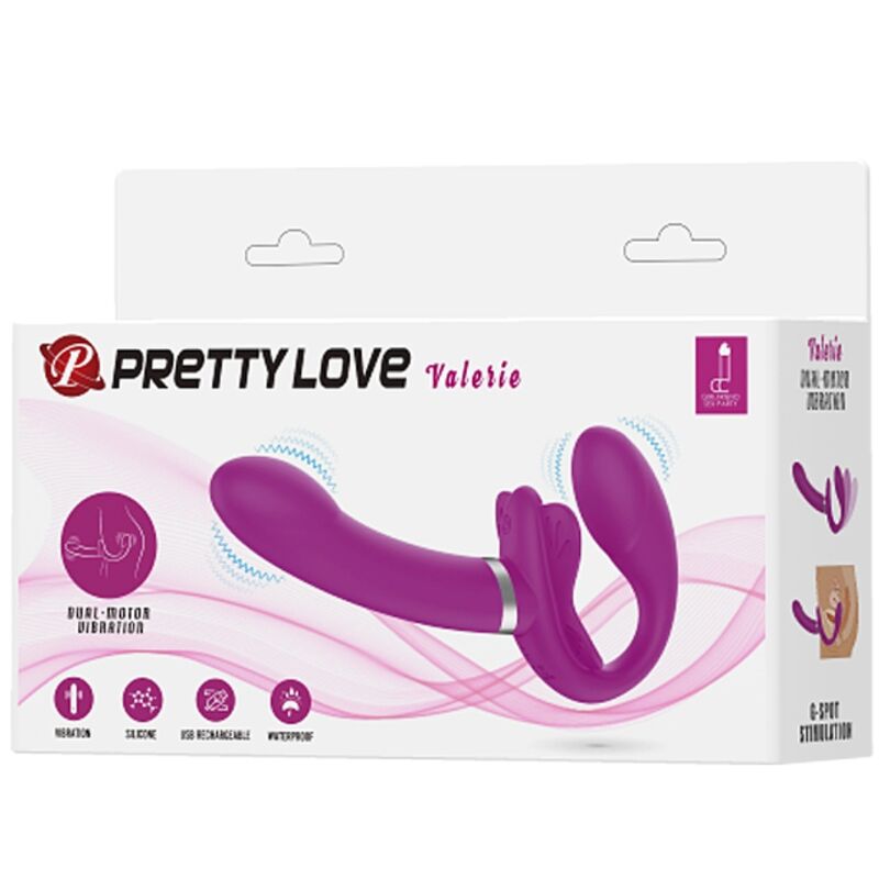 PRETTY LOVE - VALERIE DOBBELT STRAP-ON VIBRATOR 12 VIBRATIONER LILLA