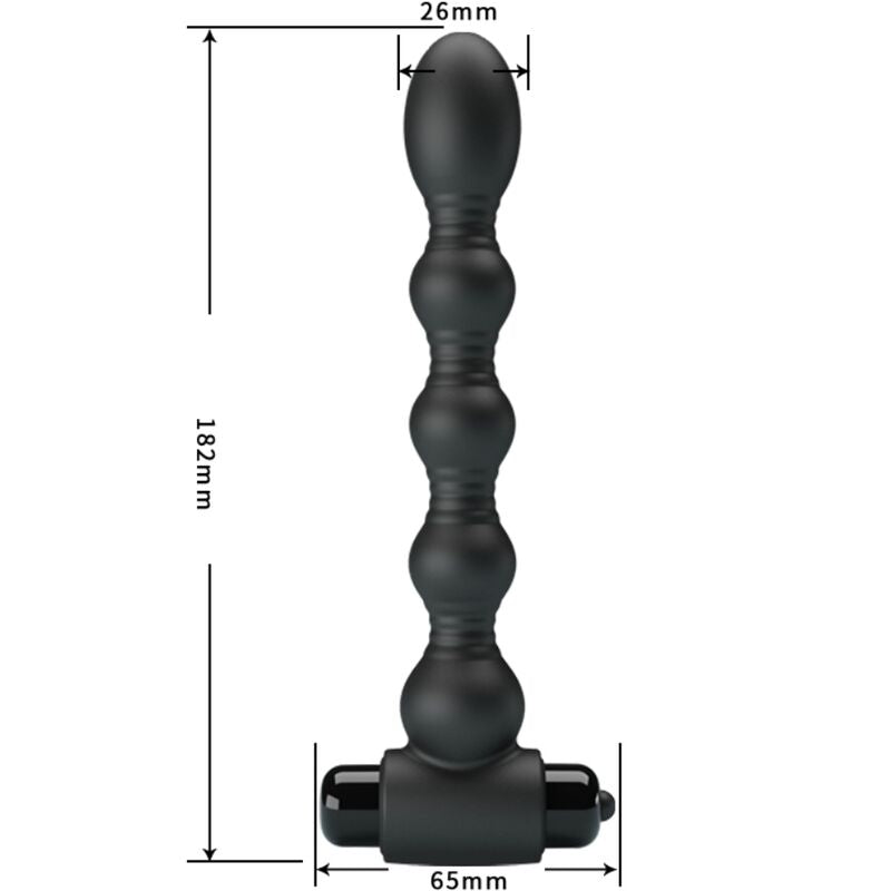 PRETTY LOVE - LYNN SILIKONE ANALPLUG 10 VIBRATIONER SORT