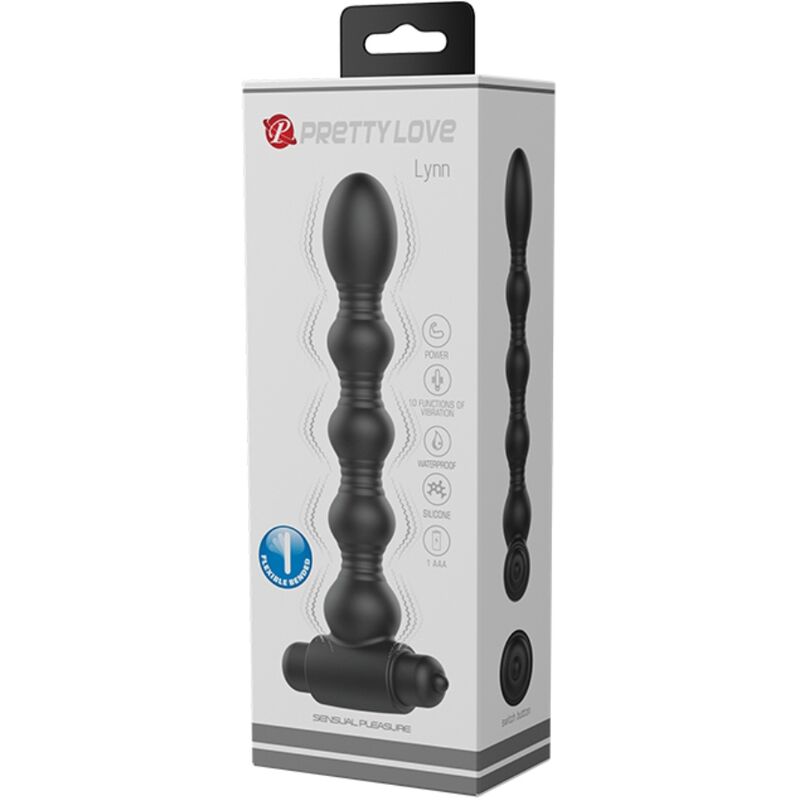 PRETTY LOVE - LYNN SILIKONE ANALPLUG 10 VIBRATIONER SORT
