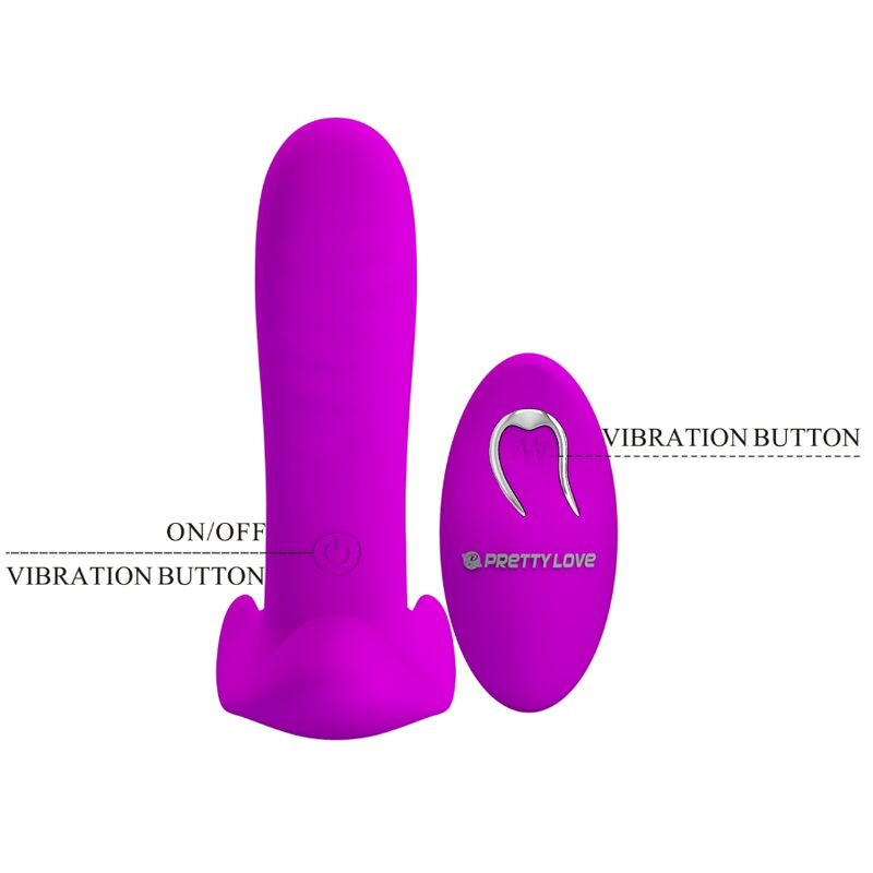 PRETTY LOVE - MASSAGEAPPARAT & VIBRATOR 12 VIBRATIONER FJERNBETJENING LILLA