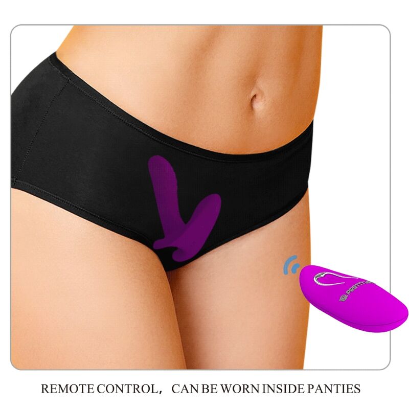 PRETTY LOVE - MASSAGEAPPARAT & VIBRATOR 12 VIBRATIONER FJERNBETJENING LILLA