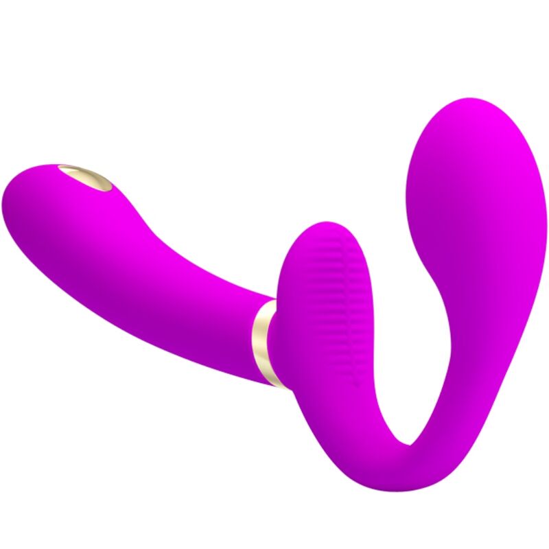 PRETTY LOVE - THUNDERBIRD DOBBELT STRAP-ON VIBRATOR FJERNBETJENING LILLA
