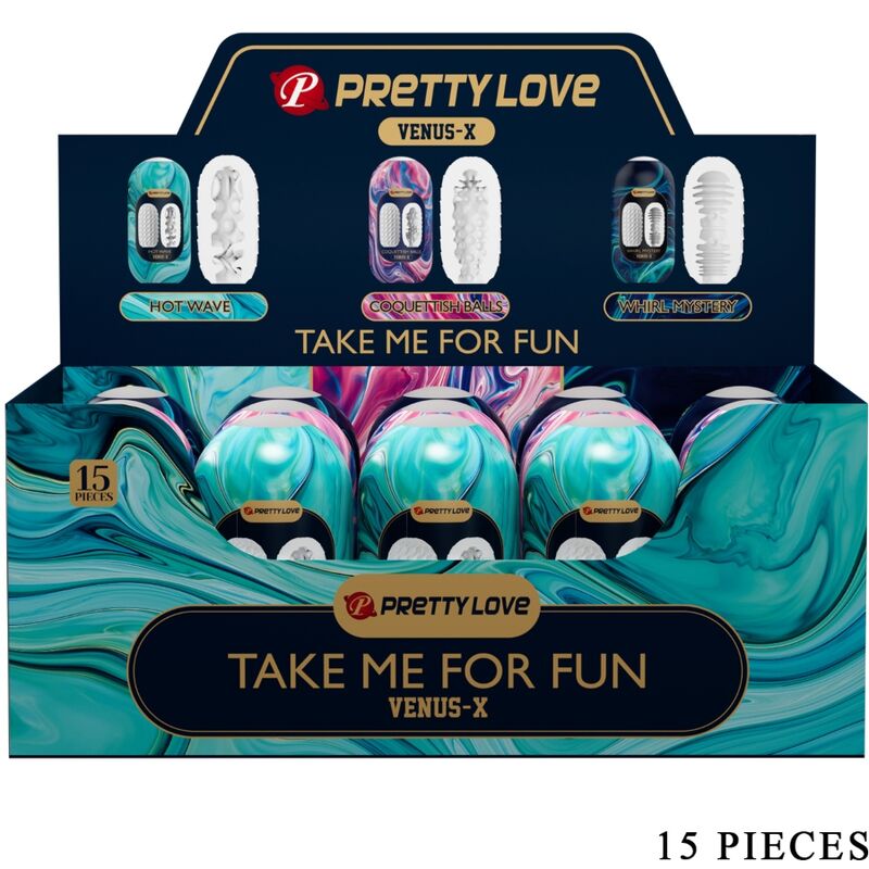 PRETTY LOVE - VENUS X 15 MANDLIGE ONANIER I SILIKONE, HVIDE