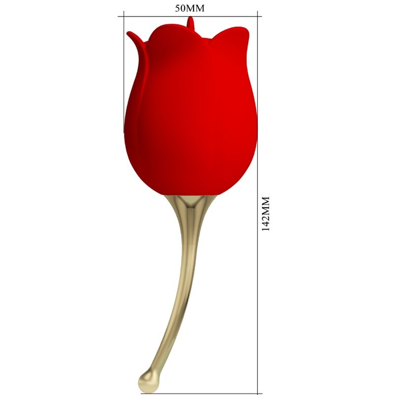 PRETTY LOVE - ROSE LOVER ROSE KLITORIS STIMULATOR 12 VIBRATIONER RØD