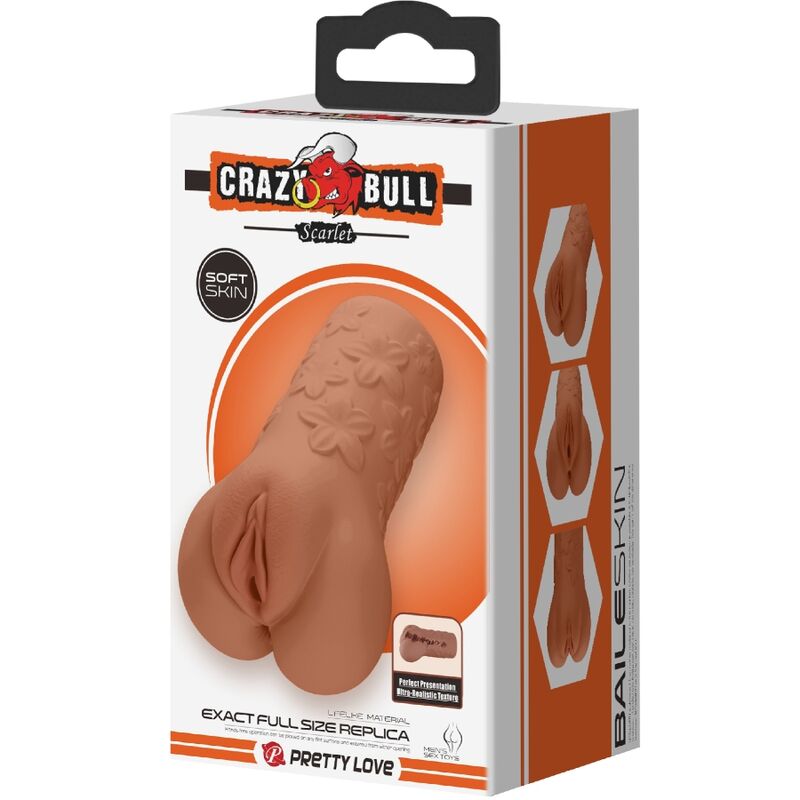 CRAZY BULL - SKARLAGET VAGINA OG ANUS DESIGN MED BLOMSTER I KØD