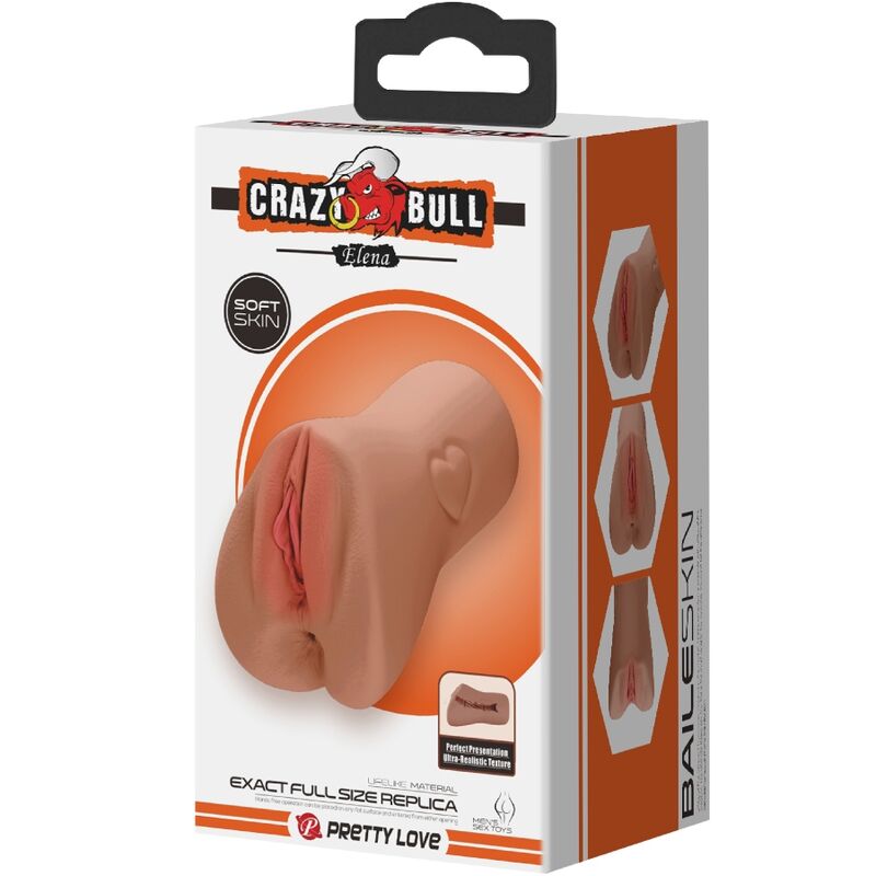 CRAZY BULL - SKARLAGET VAGINA OG ANUS DESIGN MED ET HJERTE I KØD