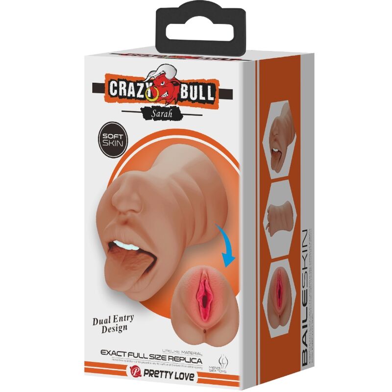 CRAZY BULL - SARAH DOBBELT MASTURBATOR MUND & VAGINA KØD