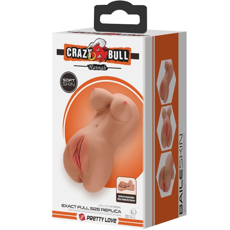 CRAZY BULL - HANNAH DOBBELT MASTURBATOR VAGINA & ANUS REALISTISK MULAT