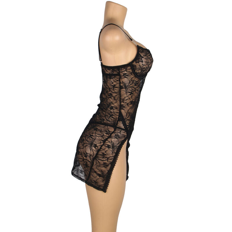 SUBBLIME - 954185 BLONDE BABYDUKKEN MED JUSTERBARE STROPPER SORT S/M