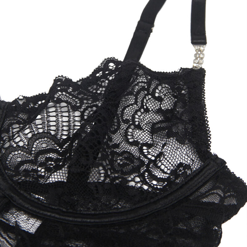 SUBBLIME - 954185 BLONDE BABYDUKKEN MED JUSTERBARE STROPPER SORT S/M