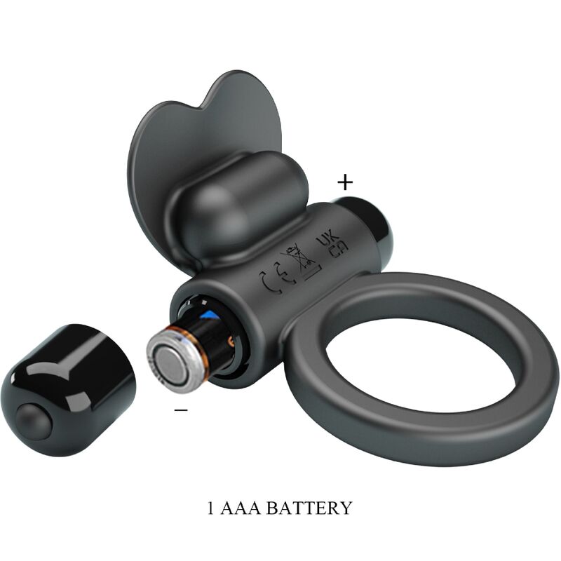 PRETTY LOVE - DEBONAIRE VIBRERINGSRING KANIN 10 VIBRATIONER SORT