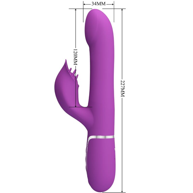 PRETTY LOVE - 4 I 1 MULTIFUNKTIONSVIBRATOR & STIMULATOR LILLA