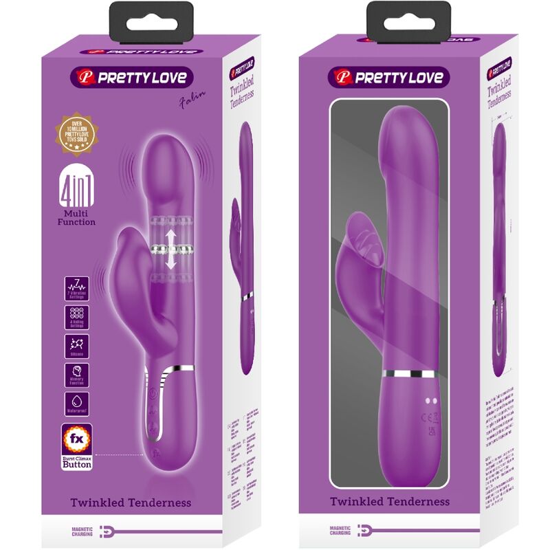 PRETTY LOVE - 4 I 1 MULTIFUNKTIONSVIBRATOR & STIMULATOR LILLA