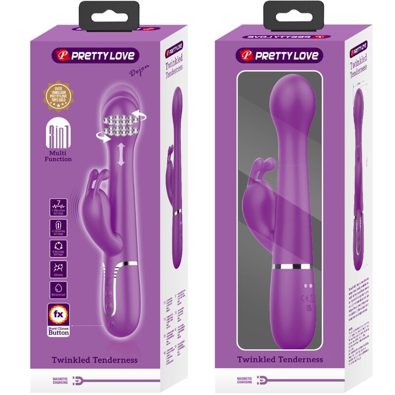 PRETTY LOVE - DEJON 3 I 1 MULTIFUNKTIONS KANINVIBRATOR LILLA