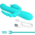 PRETTY LOVE - CAMMY 4 I 1 MULTIFUNKTIONS TRIPPEL KANINVIBRATOR BLÅ