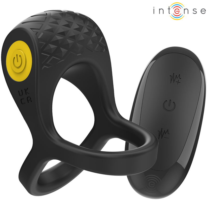 INTENSE - ALEX VIBRATOR DOBBELT PENIS RING 10 VIBRATIONER SORT