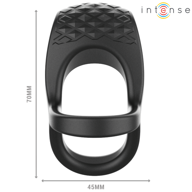 INTENSE - ALEX VIBRATOR DOBBELT PENIS RING 10 VIBRATIONER SORT