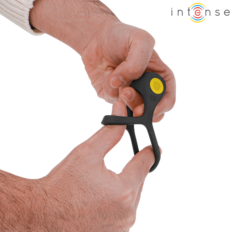 INTENSE - ALEX VIBRATOR DOBBELT PENIS RING 10 VIBRATIONER SORT