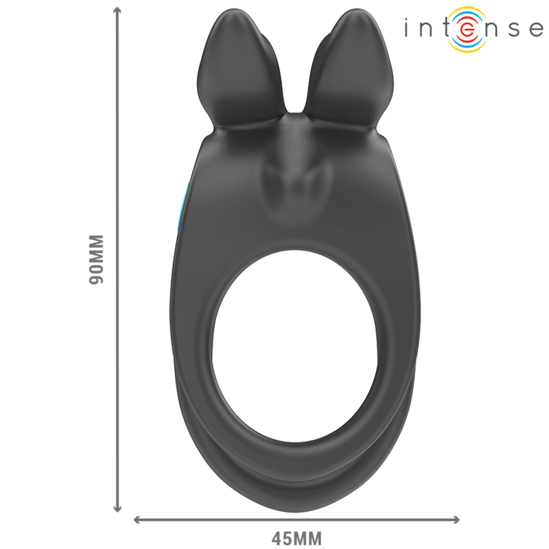 INTENSE - SAM VIBRATOR DOBBELT PENIS RING 10 VIBRATIONER SORT