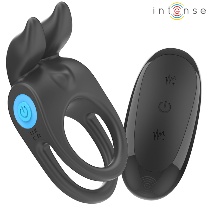 INTENSE - SAM VIBRATOR DOBBELT PENIS RING 10 VIBRATIONER SORT