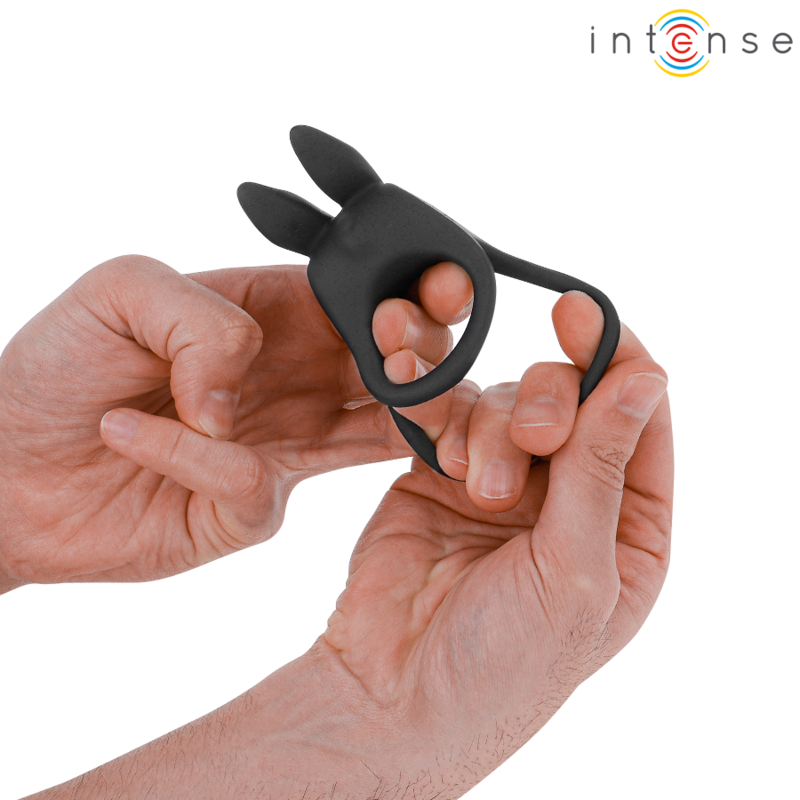 INTENSE - SAM VIBRATOR DOBBELT PENIS RING 10 VIBRATIONER SORT