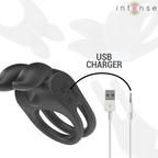 INTENSE - SAM VIBRATOR DOBBELT PENIS RING 10 VIBRATIONER SORT