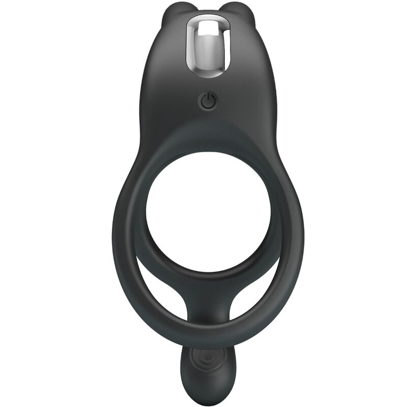 PRETTY LOVE - SETH DOBBELT VIBRERENDE RING KANIN 7 VIBRATIONER SORT
