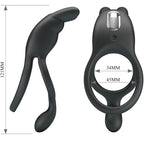 PRETTY LOVE - SETH DOBBELT VIBRERENDE RING KANIN 7 VIBRATIONER SORT