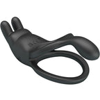 PRETTY LOVE - SETH DOBBELT VIBRERENDE RING KANIN 7 VIBRATIONER SORT