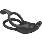 PRETTY LOVE - SETH DOBBELT VIBRERENDE RING KANIN 7 VIBRATIONER SORT