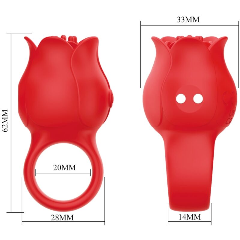 PRETTY LOVE - JAE ROSEFORMET FINGERVIBRATOR 10 VIBRATIONER RØD